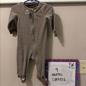 Carter's Tan Striped Footed One Piece